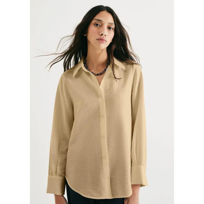 Camisa Feminina Ampla Texturizada