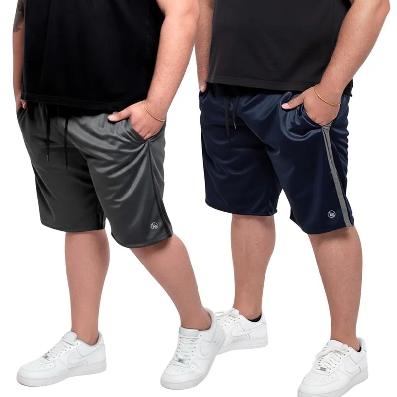 Kit 2 Bermuda Masculina Short Plus Size Esporte Com Bolsos Helanca