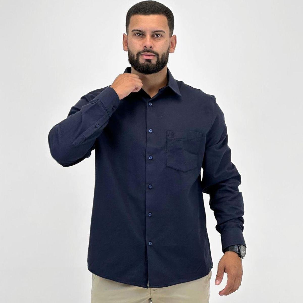 Camisa Sibra Manga Longa em Flanela com Bolso Masculina