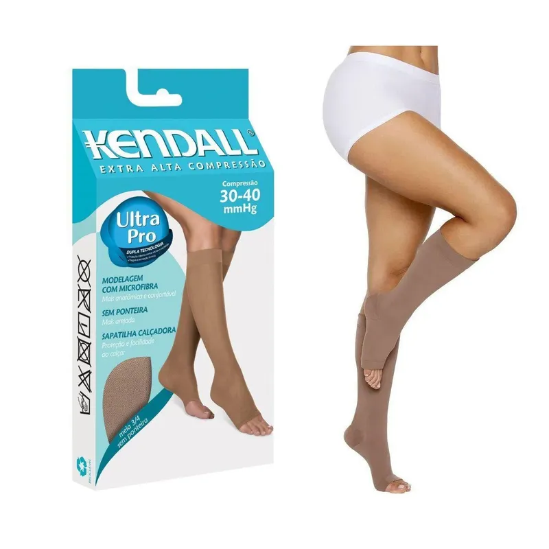 Meia 3/4 Kendall Extra Alta Compressão Feminina