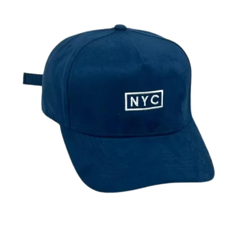 Boné Hype Aba Curva Nyc Original Em Camurça Premium Azul Mar