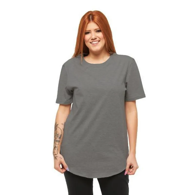 Camiseta Long line Feminina Manga Curta C1-ROSAPINK-P
