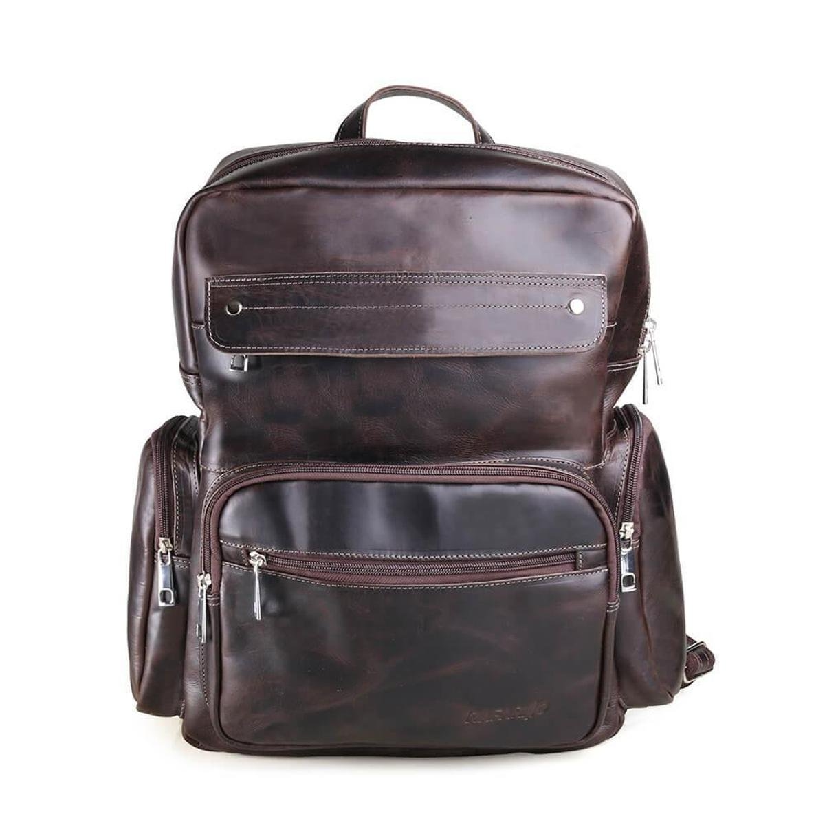 Mochila de Couro Executiva Impermeável Masculino Rafarillo