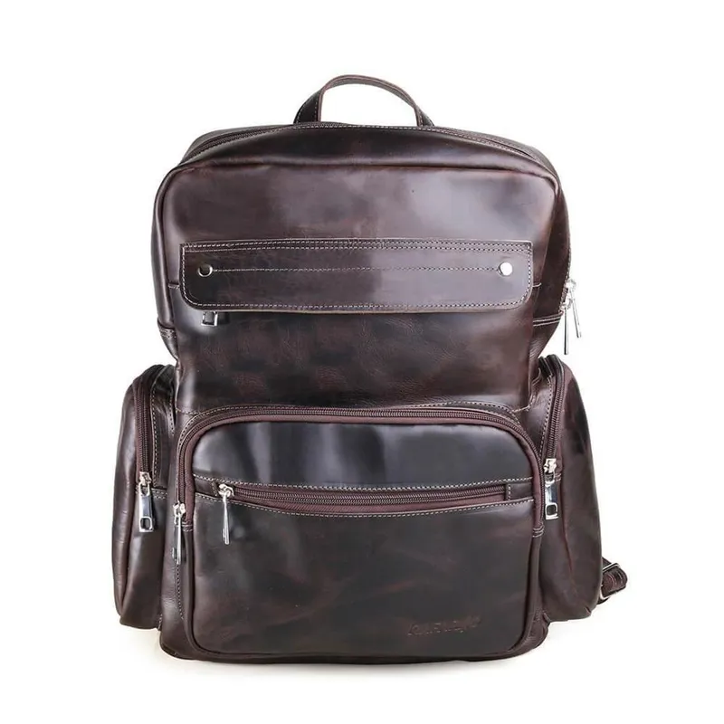 Mochila de Couro Executiva Impermeável Masculino Rafarillo