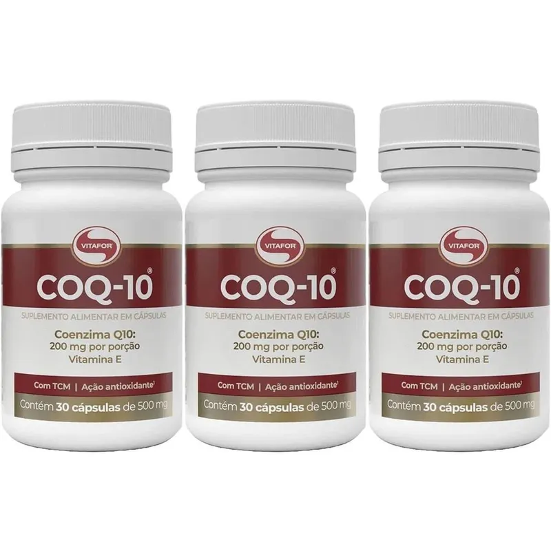 Kit 3X Coenzima COQ-10 - 30 Cápsulas - Vitafor