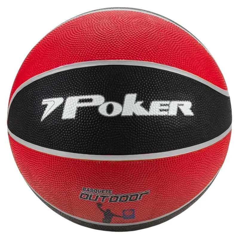 Bola de Basquete Poker Outdoor - Vermelho/preto