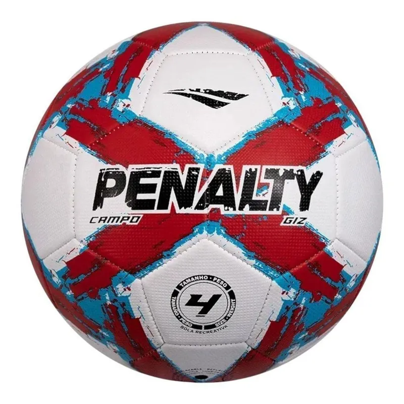 Bola Campo Penalty Giz XXV N4 - Branco e Vermelho Único