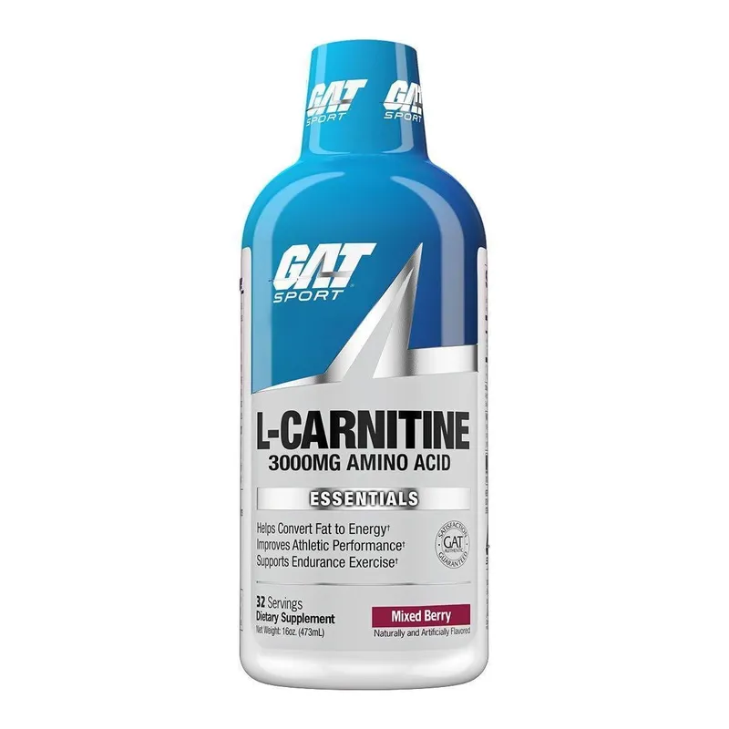 Suplemento GAT Sport L-Carnitina 3000 mg de frutas vermelhas líquidas 473 ml