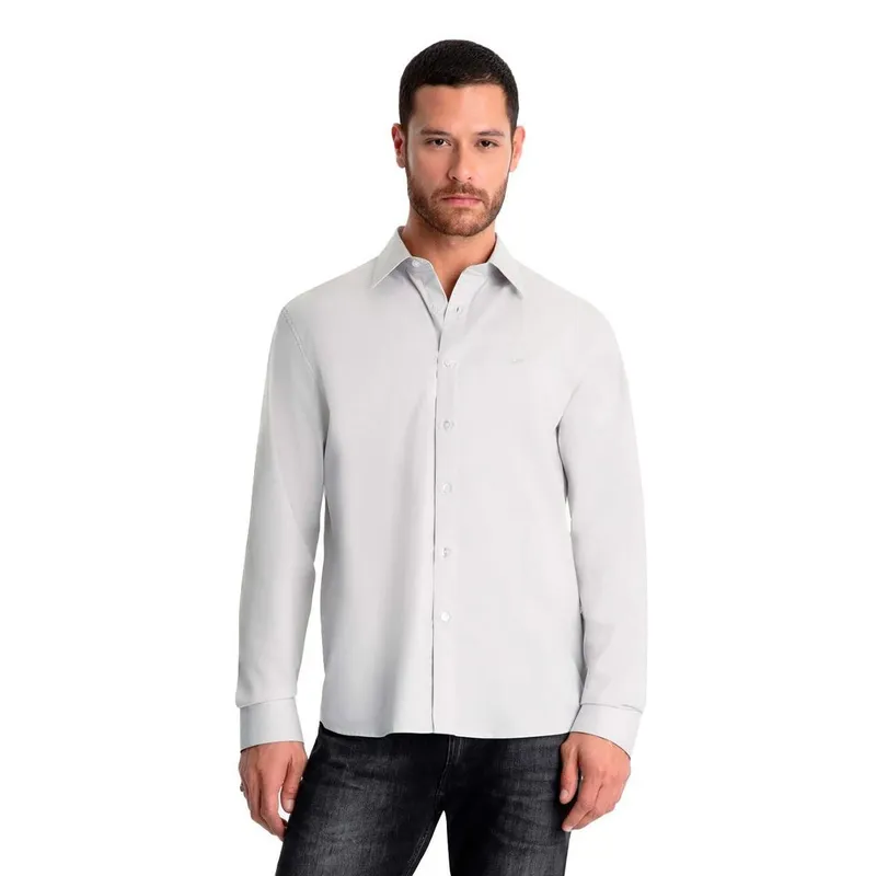 Camisa Ellus Masculina Tricoline LY Classic Anatomic Branca