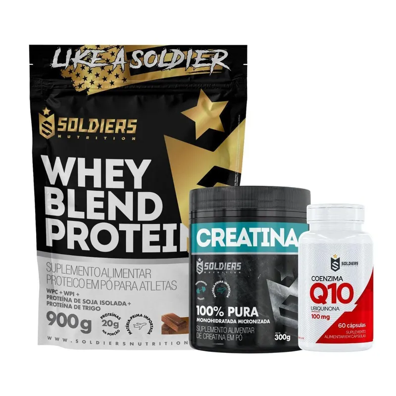 Kit: Whey Blend Protein Concentrado e Isolado - 900g + Creatina Monohidratada Pote 300g