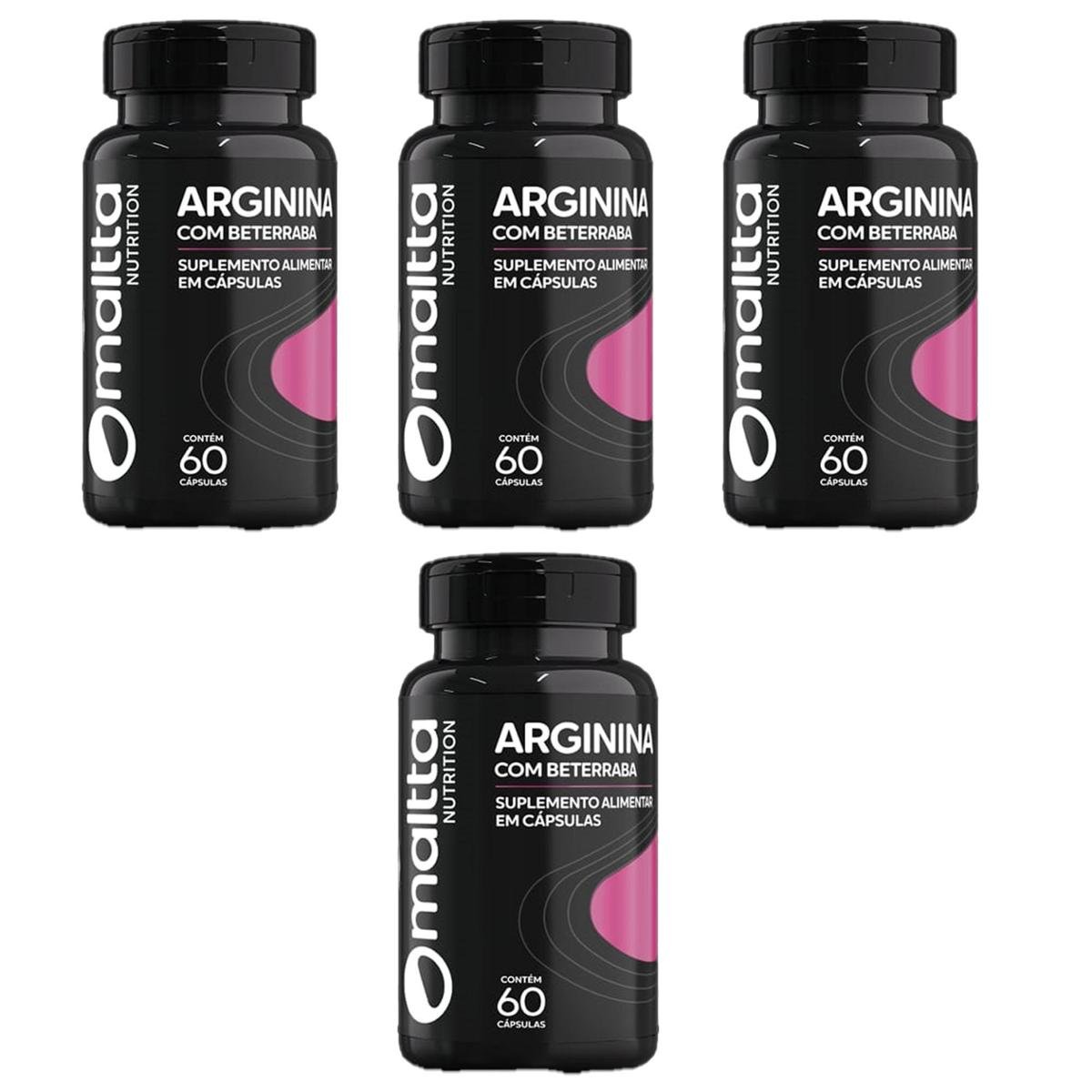 Kit 4x Arginina com Beterraba 4x60 cápsulas Maltta