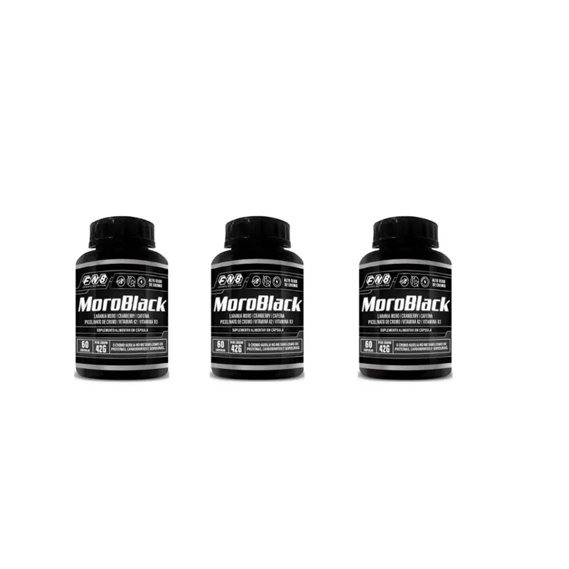 Kit 3 Moroblack FNB Laranja Moro + Cafeína 3x60 Caps Flora Nativa