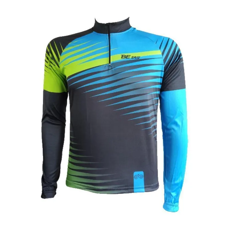 Camisa Ciclismo Masculina Be Fast Manga Longa Faixas Bike Mtb