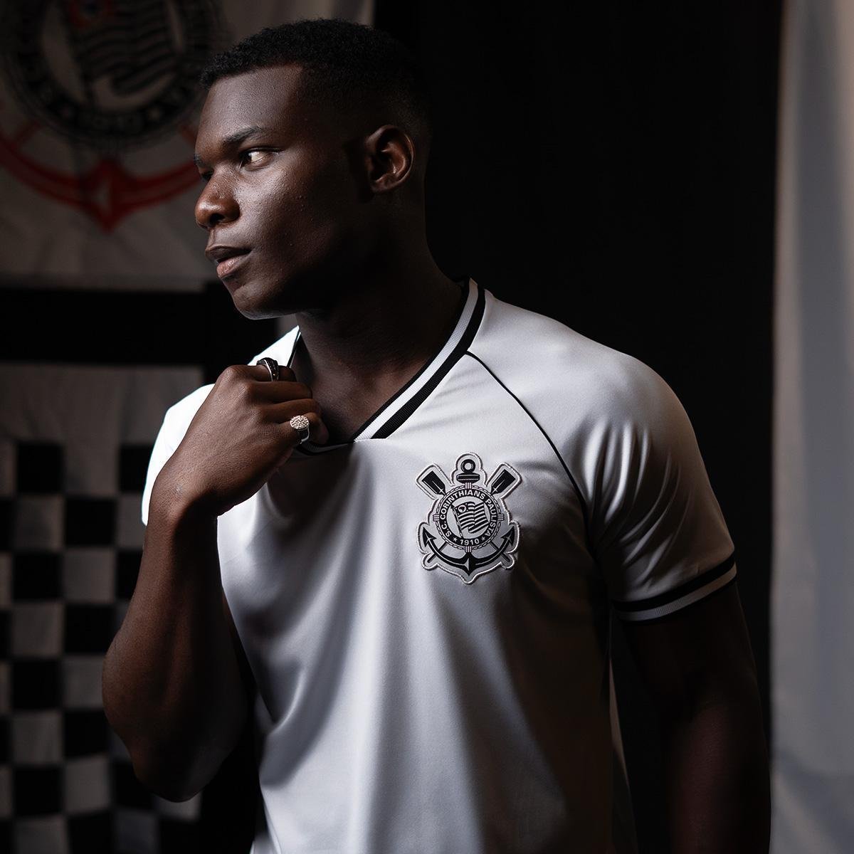 Camisa Corinthians Raglan Dry Branca Masculina