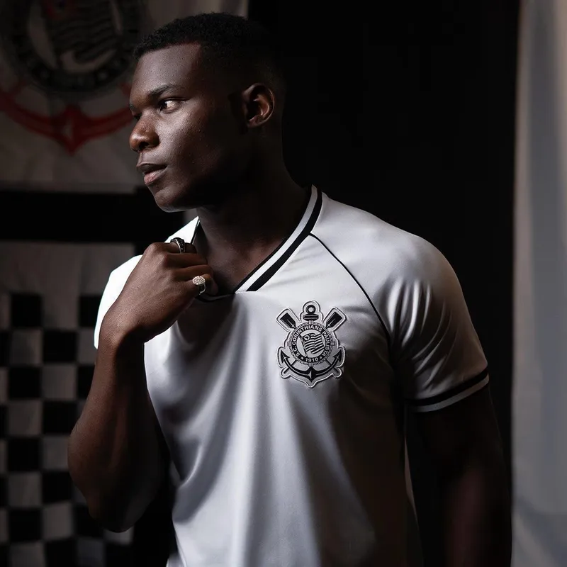 Camisa Corinthians Raglan Dry Branca Masculina