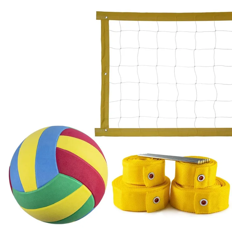 Kit Rede de Vôlei 7 metros + Marcação Amarelo + Bola - Evo Sports