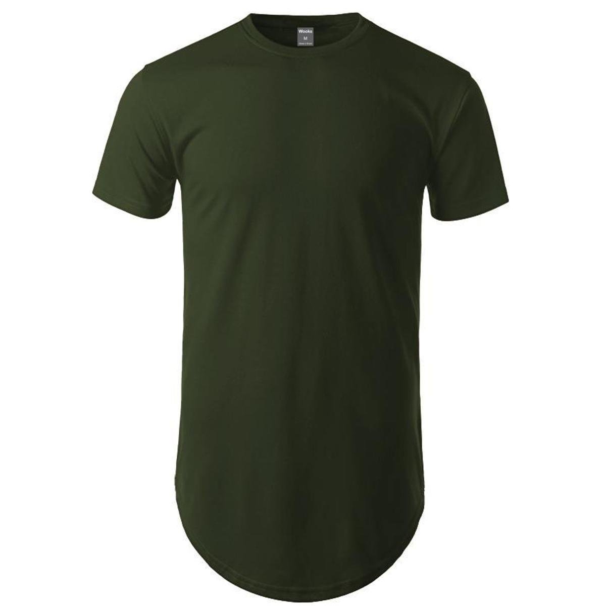 Camiseta Longline Plus Size Masculina Manga Curta C1