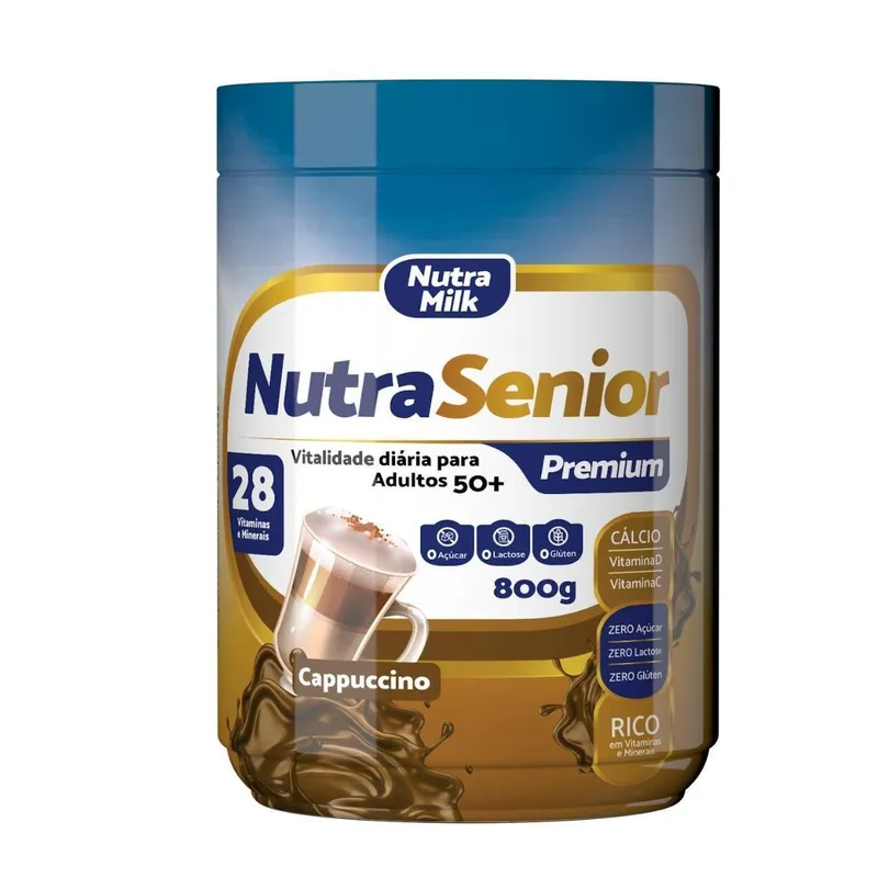 Nutra Senior +50 Premium ZERO AÇUCAR e ZERO LACTOSE 800g - 28 Vitaminas e Minerais