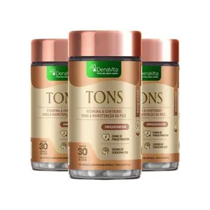 Kit 3x Pote de TONS Enriquecido Com Pinus Pinaster e Coenzima Q10, Clareador via Oral Denavita