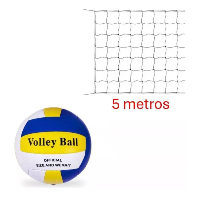 Kit Vôlei Lazer Bola De Volei + Rede - Praia/Piscina