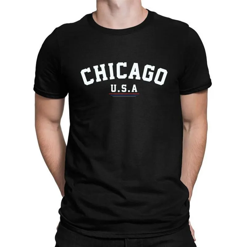 Camiseta Masculina Algodão Premium CHICAGO USA