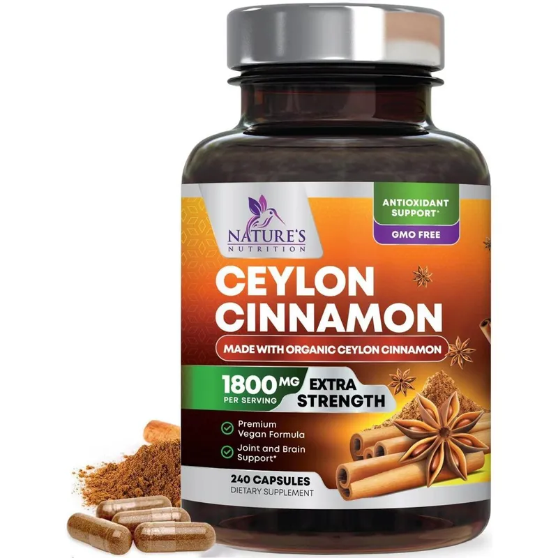Suplemento Nature's Nutrition Ceylon Cinnamon 240 cápsulas