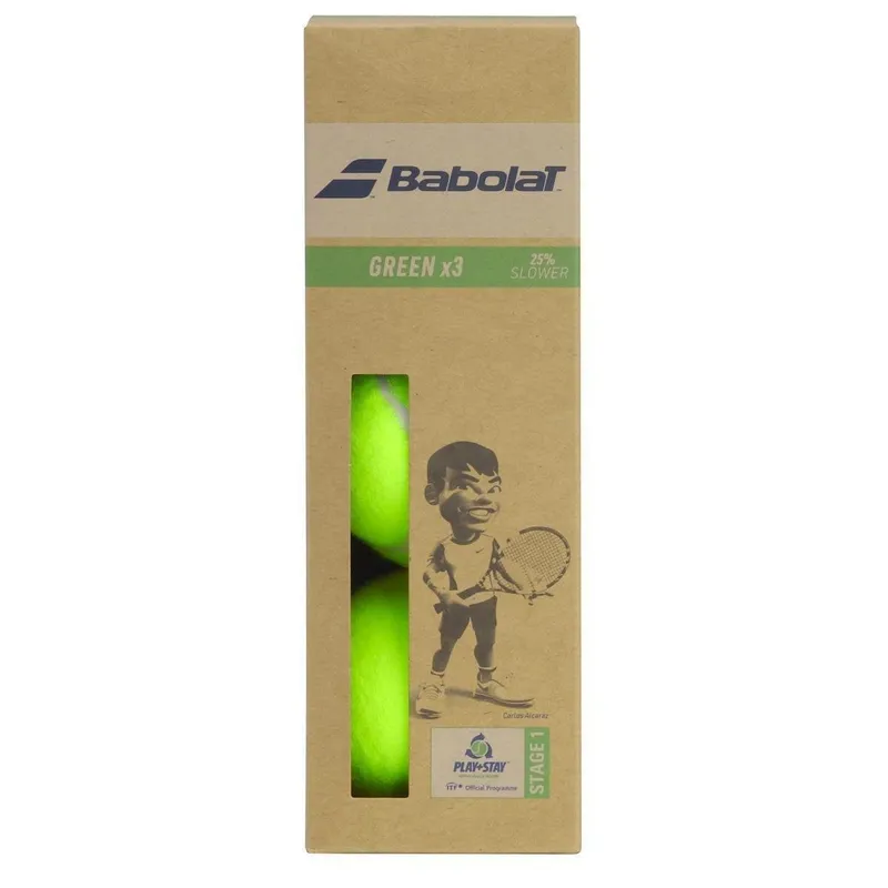 Bola De Tênis Babolat Iniciação Green Stage com 03 Bolas