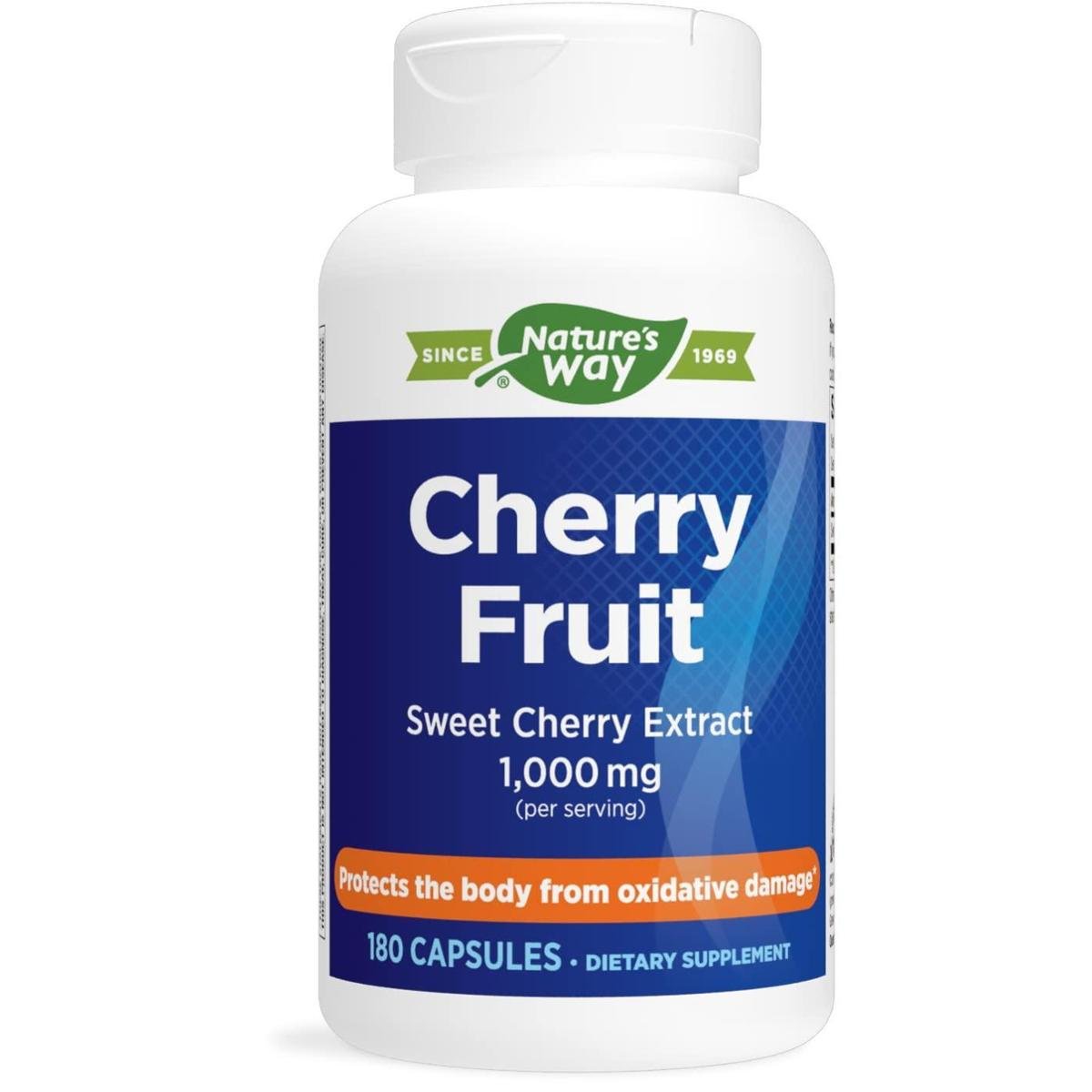 Suplemento de extrato de cereja Nature's Way 1000 mg 180 cápsulas