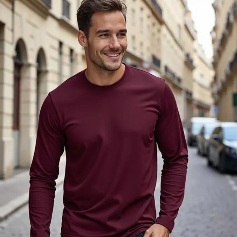 Camiseta De Frio Manga Longa Masculina Colorida Sortidas