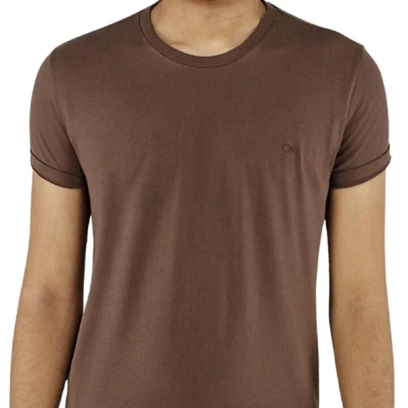 Camiseta Manga Curta Básica Slim Ogochi Masculina 006490001 Marrom