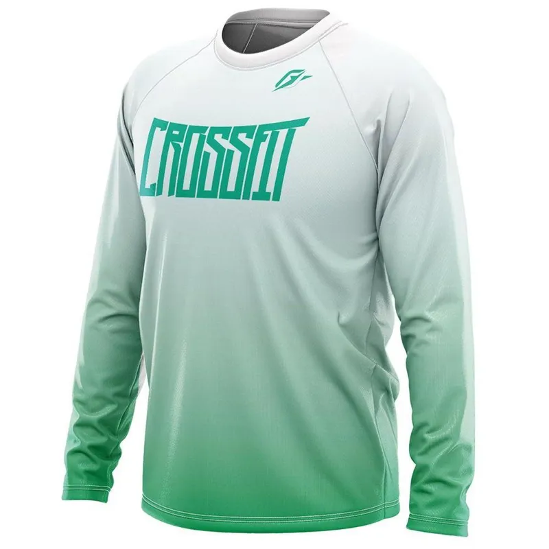 Camiseta Manga Longa Unissex Treino Gradiente Tie Dye Verde Light