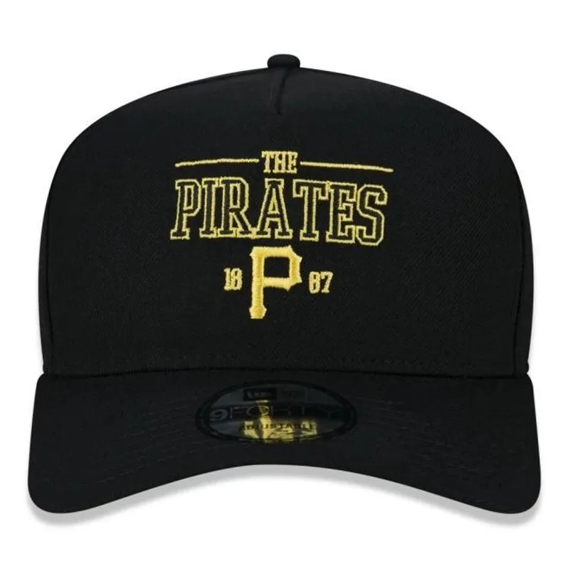 BONÉ NEW ERA 940 PITTSBURGH PIRATES COLLEGE PRETO