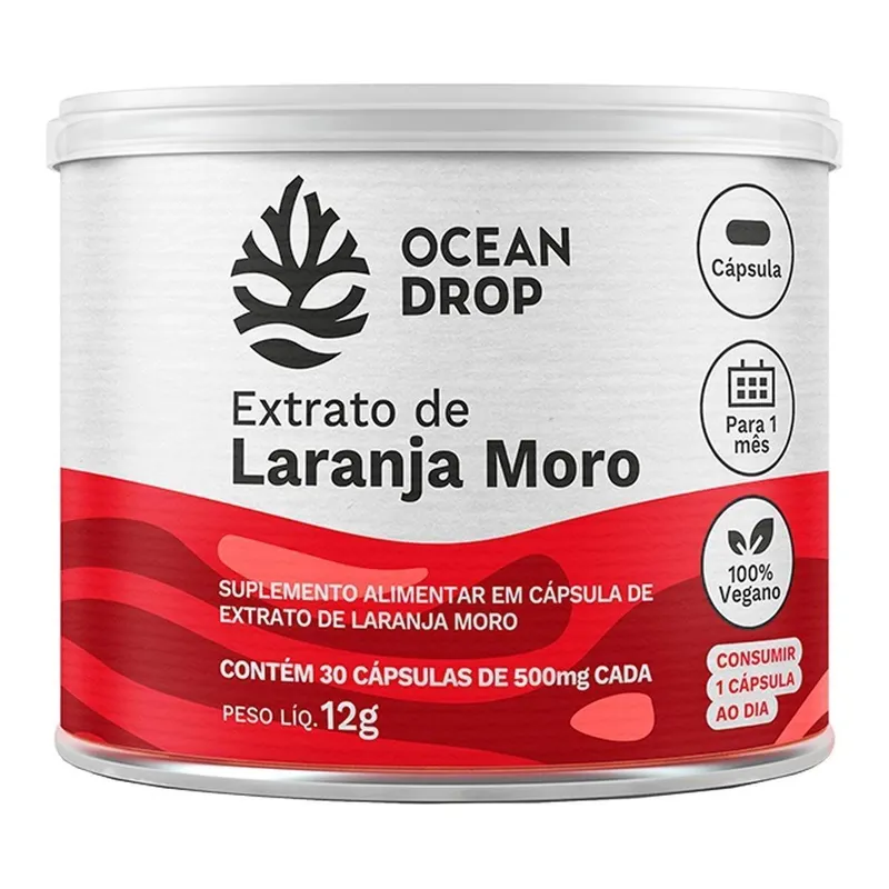 Extrato de Laranja Moro 30 Cápsulas 500mg Ocean Drop