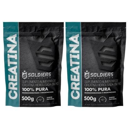 Kit: 2 Creatinas Monohidratada 500g - 100% Pura Importada - Soldiers Nutrition