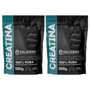 Kit: 2 Creatinas Monohidratada 500g - 100% Pura Importada - Soldiers Nutrition