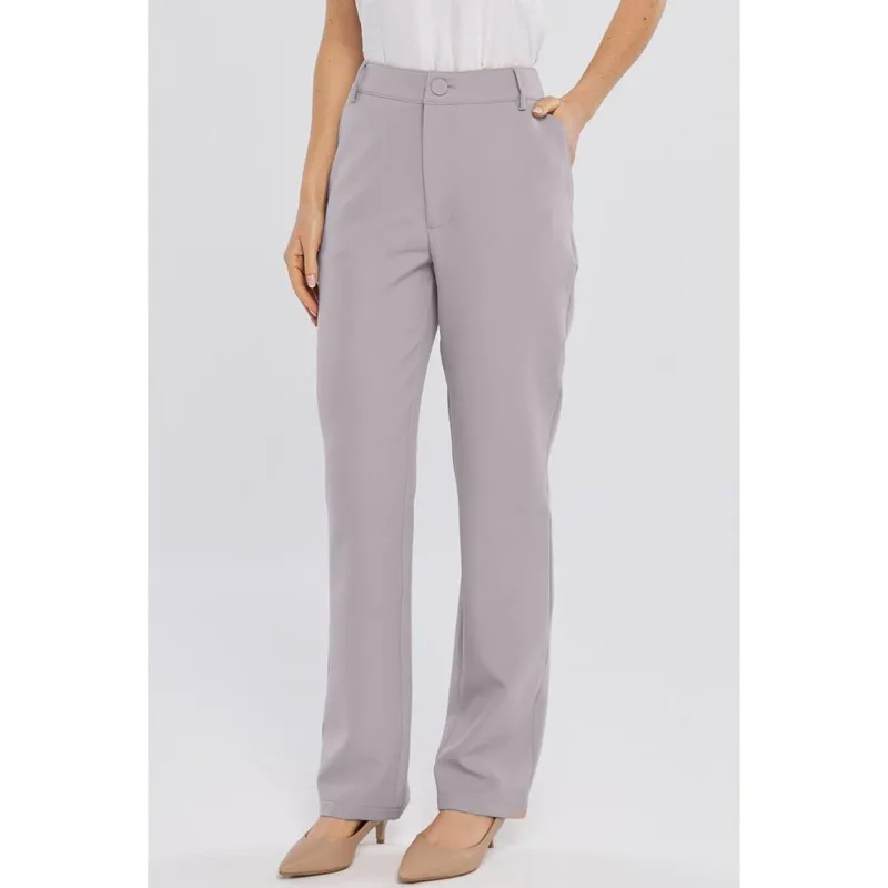 Calça PKS de Alfaiataria Reta Clássica Cinza