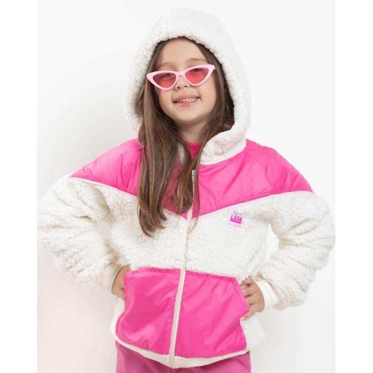 Casaco / Jaqueta Infantil Menina Forrada Inverno Capuz K018