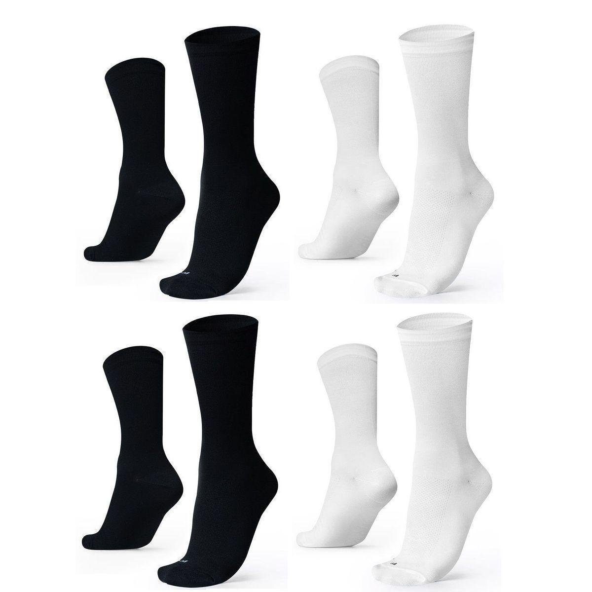 Kit 04 Pares Meia De Corrida Lisas B.V. PRETO/BRANCO 36-42