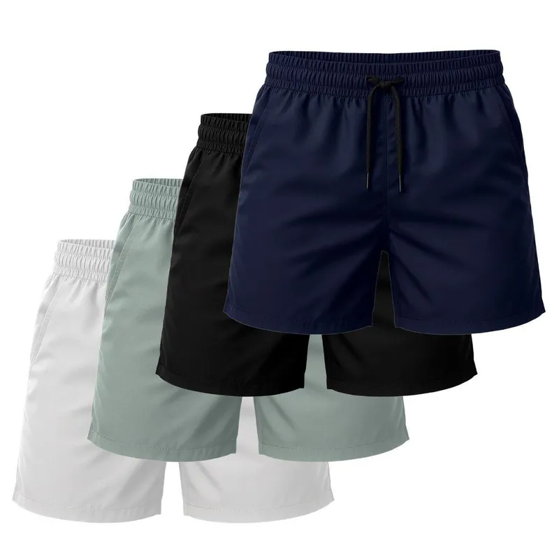 Kit 4 Short Tactel Leve Academia Liso Bermuda Masculina