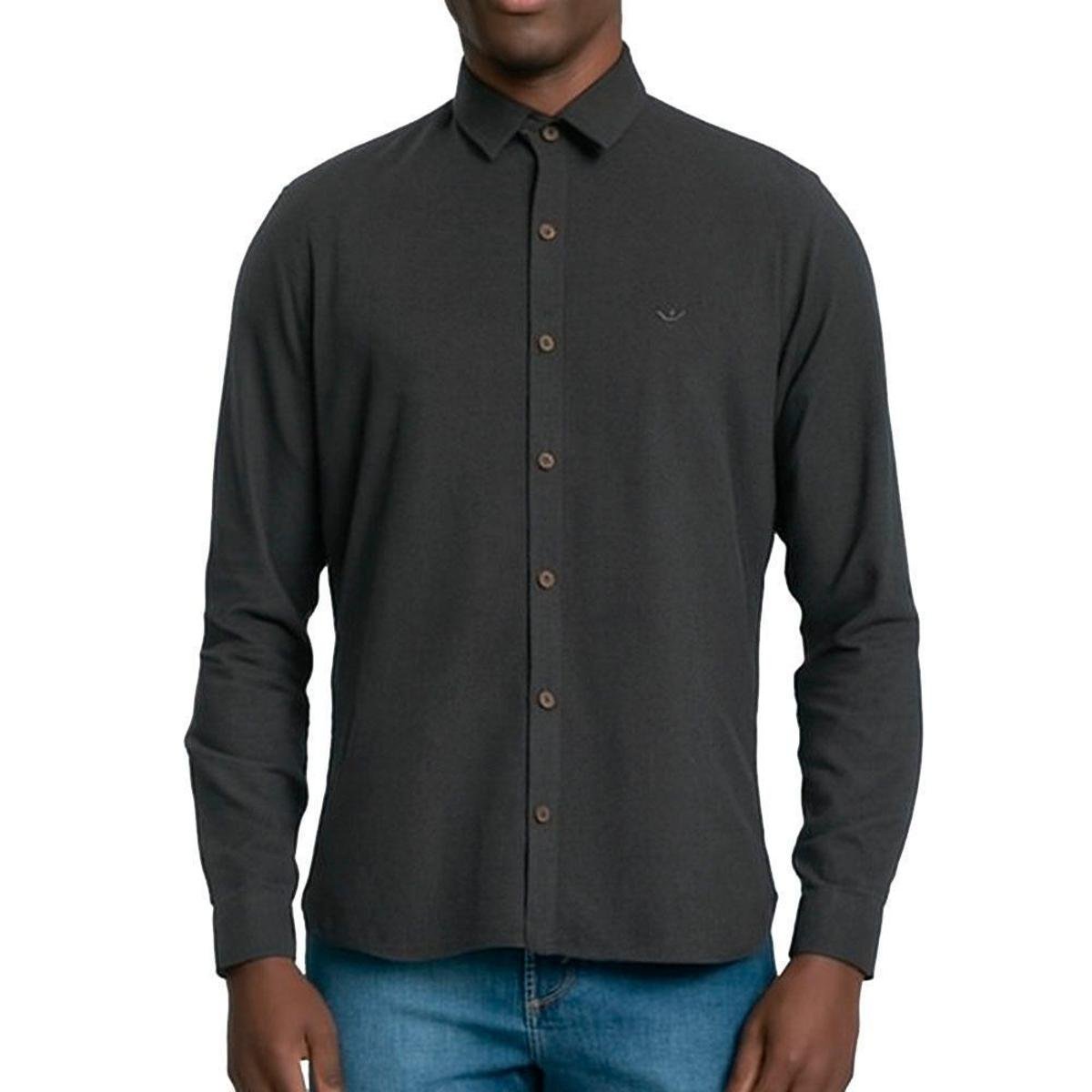 Camisa Masculina Docthos ML Flanela Cinza Grafite - 605 959
