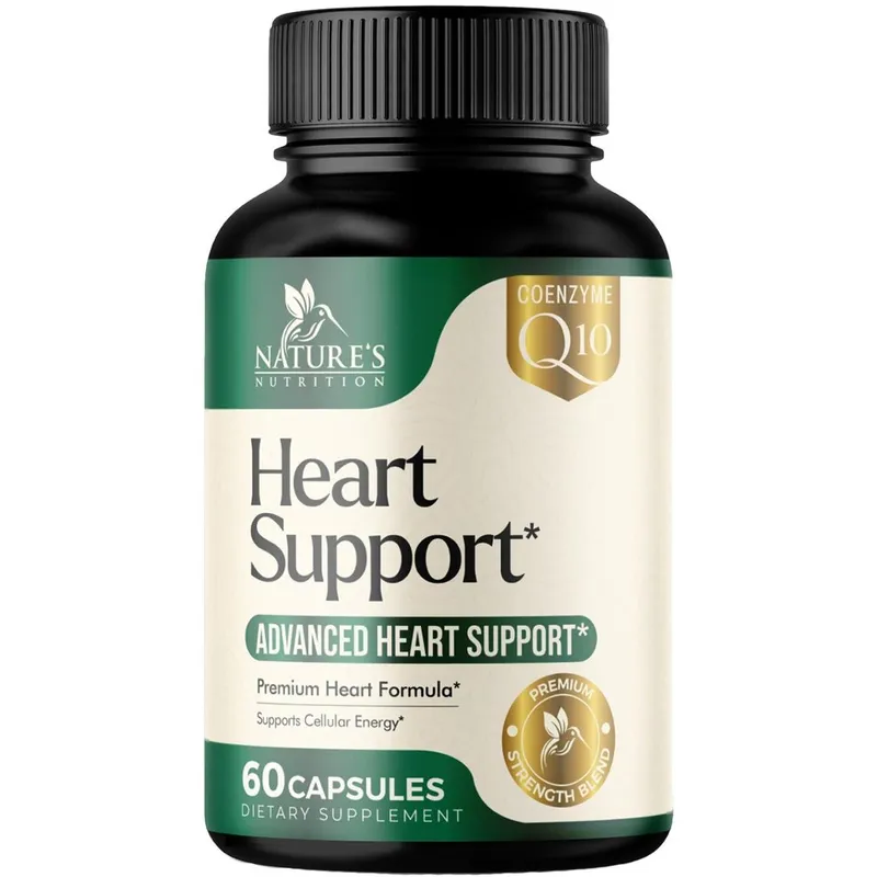 Suplementos cardíacos Nature's Nutrition 1650 mg com CoQ10 60 cápsulas