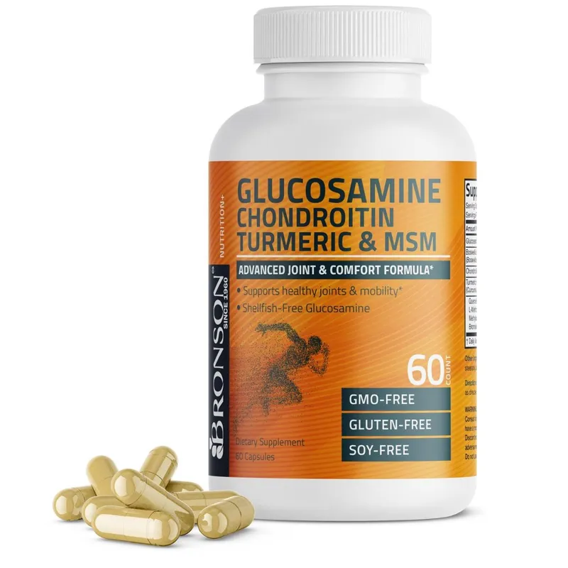 Suplemento Bronson Glucosamina Condroitina Cúrcuma e MSM 60