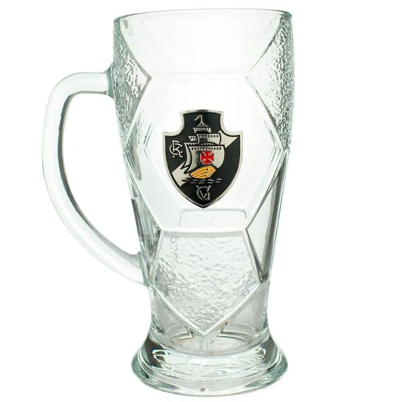 Caneca Vidro Bola Futebol 630ml - Vasco