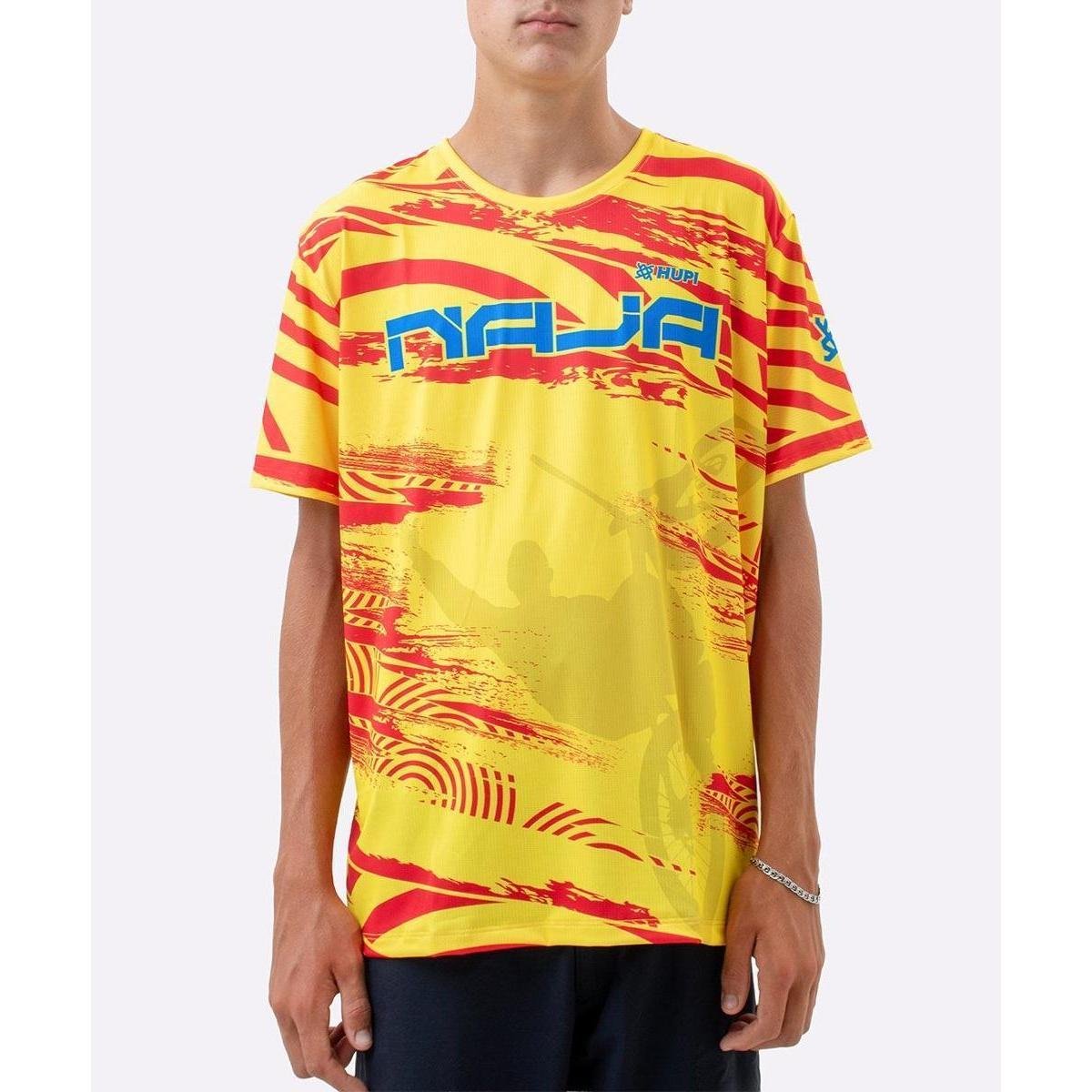 Camiseta Masculina HUPI Bike Naja V10 Amarelo e Vermelho