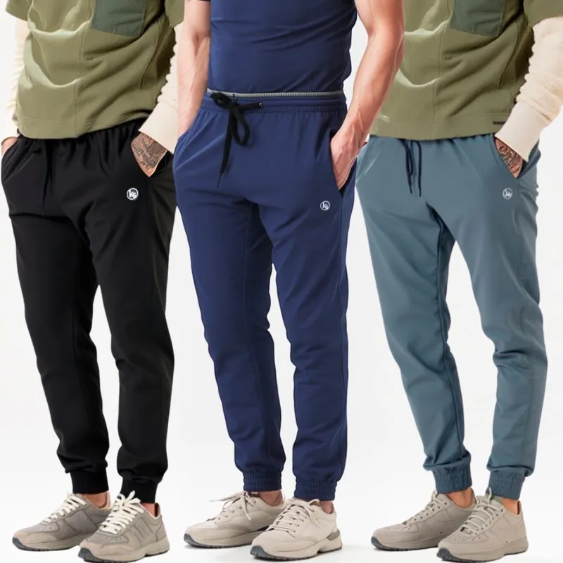 Kit 3un Calça Jogger Slim Fit Masculina Tecido com Elastano Estilo Casual