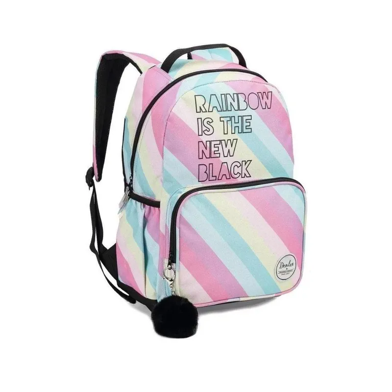 Mochila Escolar Passeio Infantil Juvenil Feminina Rainbow