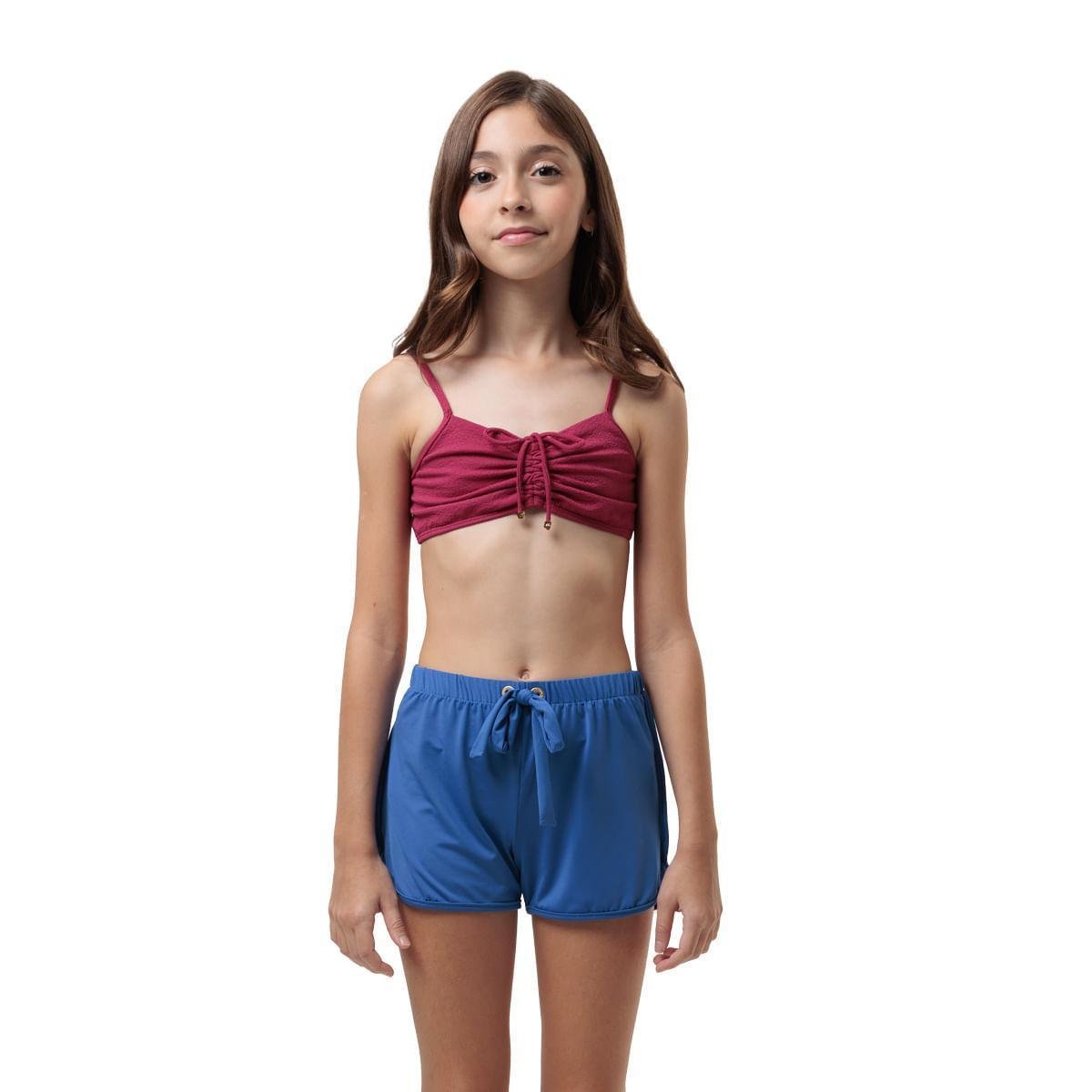 Movimento Short Infantil Bela Azul Turquesa