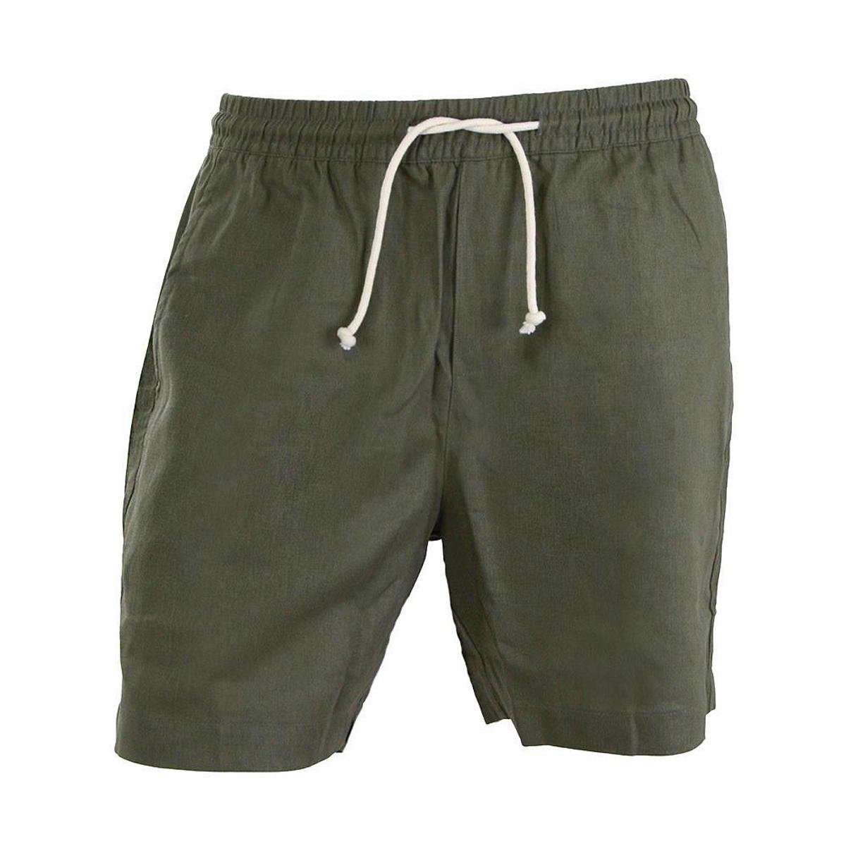 Shorts Masculino Lado Avesso Linho Verde Militar - LH17612