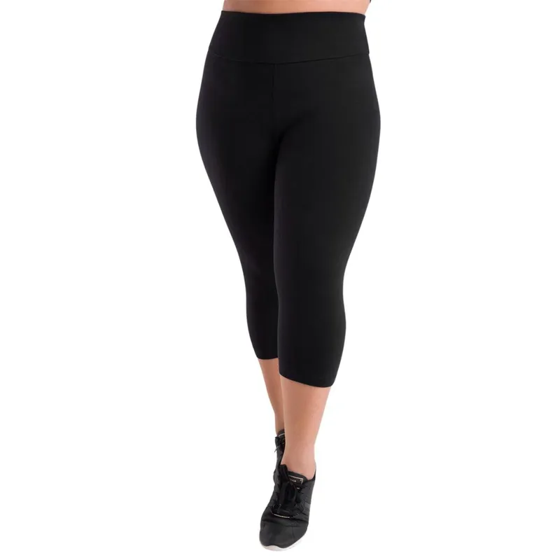 Calça Corsário Plus Size Básico Cintura Alta Feminina