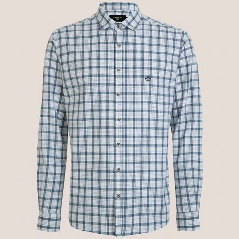 Camisa Dudalina Slim Xadrez Space Dye Masculino